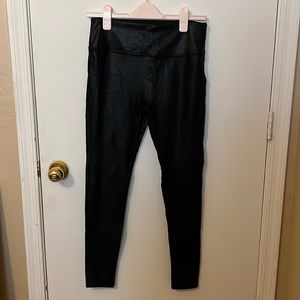 Black pleather leggings